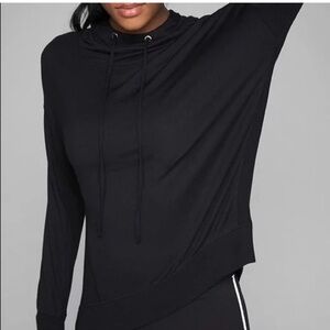 Athleta Black Oversized Studio Rib Hoodie